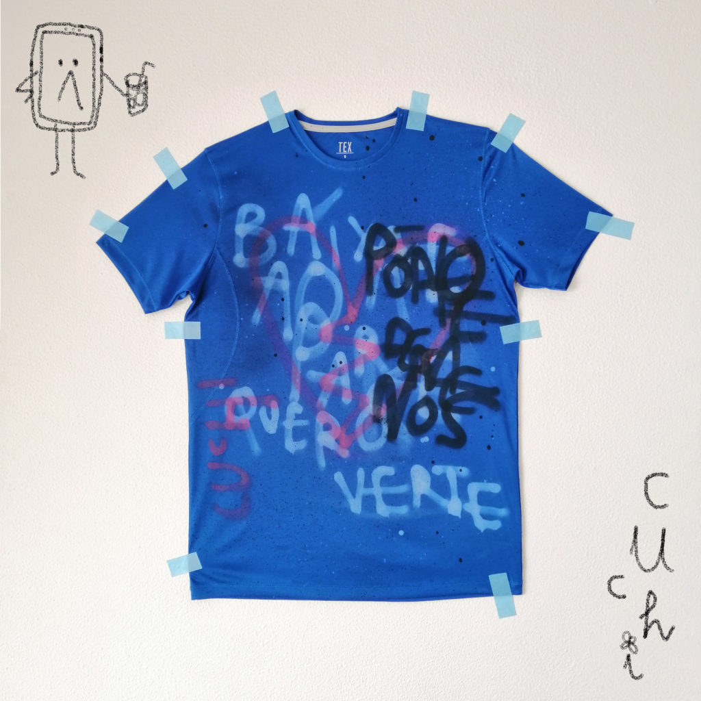 Camiseta Cuchi Azul Poñote de menos 1