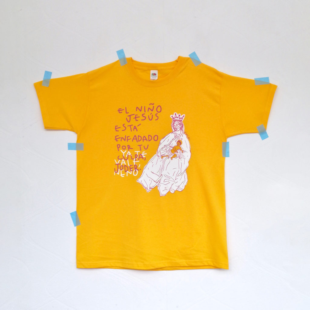 Cuchi Camiseta Niño Jesús Amarilla 1